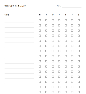 Weekly Checklist Planner Preview